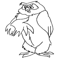 A coloring page of winnie the pooh - owl